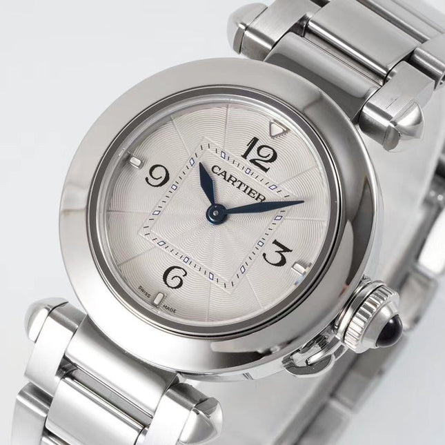 PASHA DE CARTIER WATCH SILVER CASE 30 MM