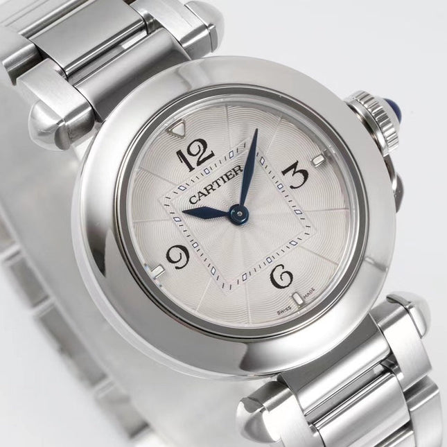 PASHA DE CARTIER WATCH SILVER CASE 30 MM