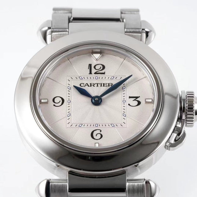 PASHA DE CARTIER WATCH SILVER CASE 30 MM