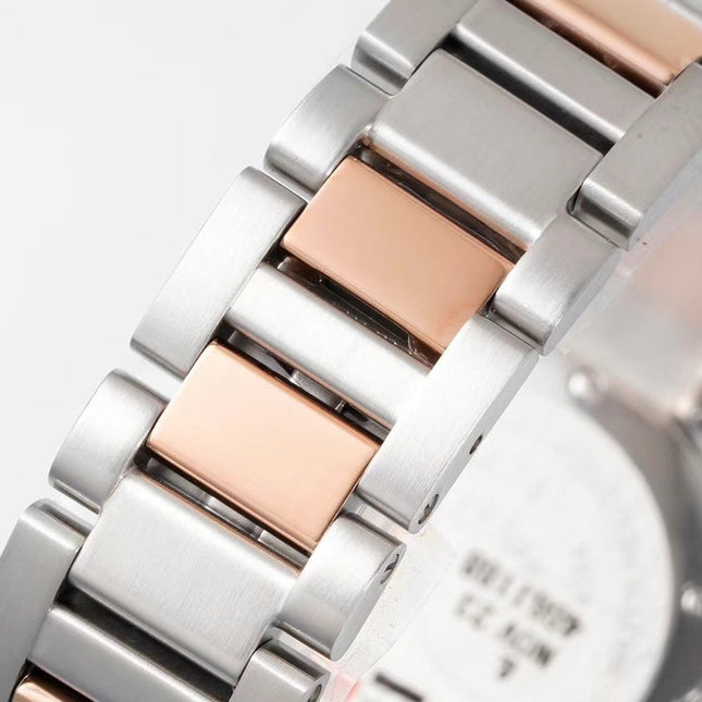 PASHA DE CARTIER WATCH ROSE GOLD AND SILVER CASE 30 MM