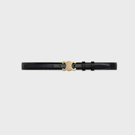 Medium Triomphe Belt 25mm Black Calfskin Ghw