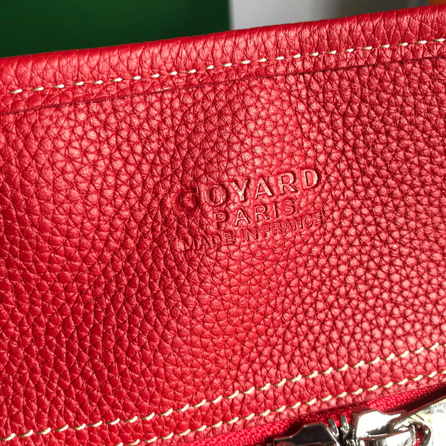 HARDY PM BAG 40 IN RED GOYARDINE CANVAS AND TAURILLON LEATHER TRIM