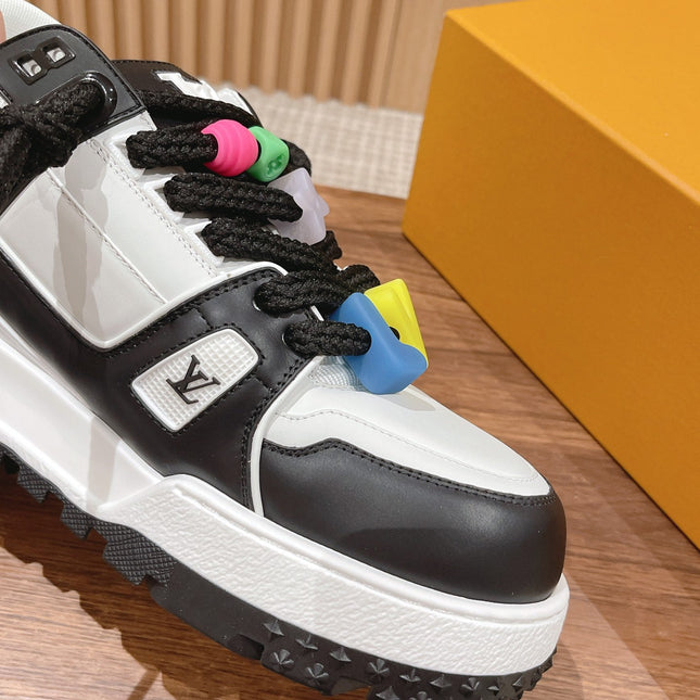 LV Trainer Maxi Sneaker White Mix Black Calfskin