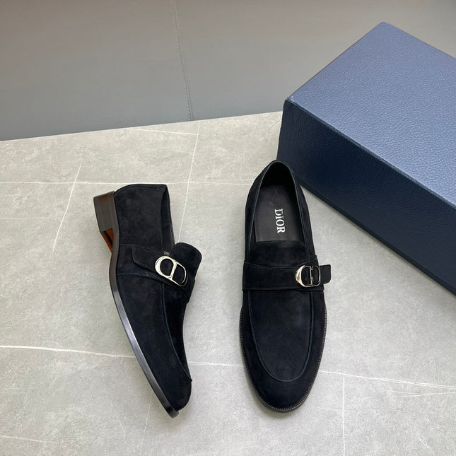 CD SYMBOL GRANVILLE EDGE BEADS LOAFER BLACK SUEDE