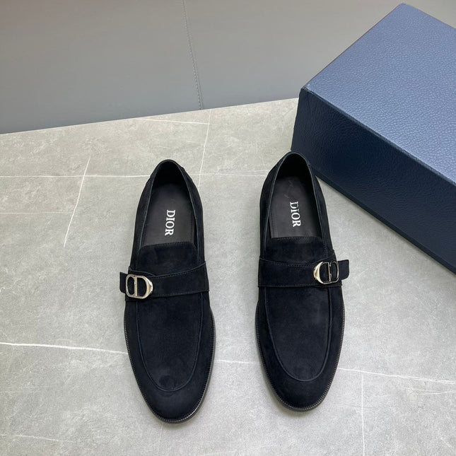 CD SYMBOL GRANVILLE EDGE BEADS LOAFER BLACK SUEDE