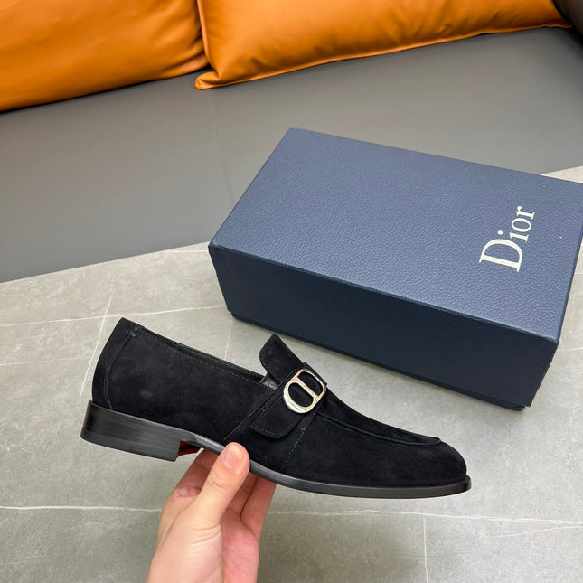 CD SYMBOL GRANVILLE EDGE BEADS LOAFER BLACK SUEDE
