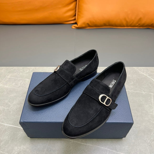 CD SYMBOL GRANVILLE EDGE BEADS LOAFER BLACK SUEDE