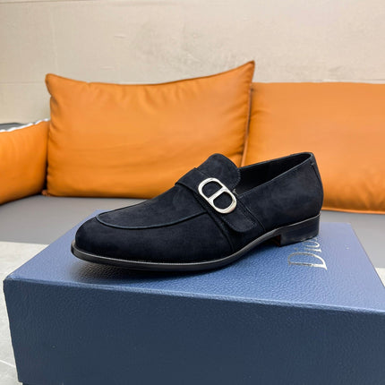 CD SYMBOL GRANVILLE EDGE BEADS LOAFER BLACK SUEDE