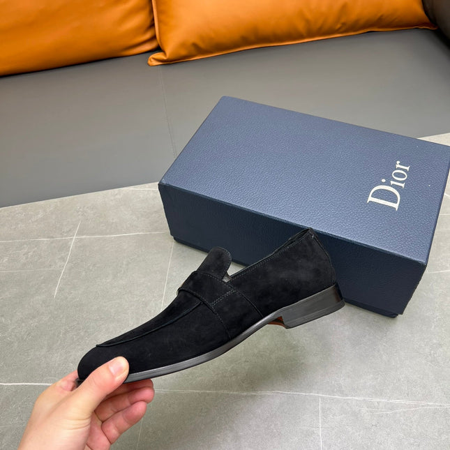 CD SYMBOL GRANVILLE EDGE BEADS LOAFER BLACK SUEDE