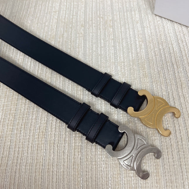 Triomphe Belt 35mm Black Calfskin Ghw