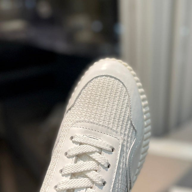 NAMA SNEAKER IN WHITE LAMBSKIN AND SUEDE