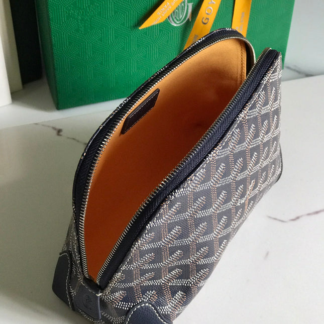 VENDÔME COSMETIC POUCH 17 IN NAVY BLUE GOYARDINE CANVAS AND CALFSKIN TRIM