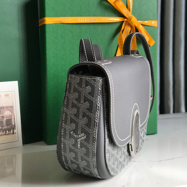 233 BAG 25 IN GRAY CALFKIN AND GOYARDINE CANVAS