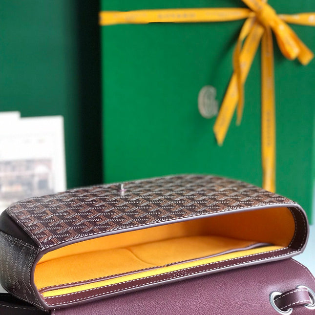 233 BAG 25 IN WINE RED CALFKIN AND GOYARDINE CANVAS