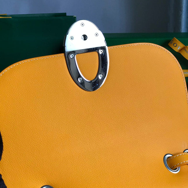 233 BAG 25 IN YELLOW CALFKIN AND GOYARDINE CANVAS