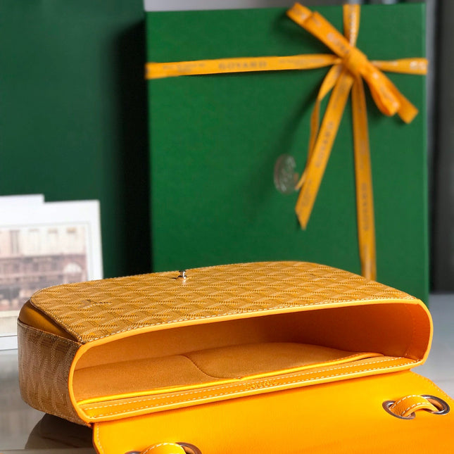 233 BAG 25 IN YELLOW CALFKIN AND GOYARDINE CANVAS