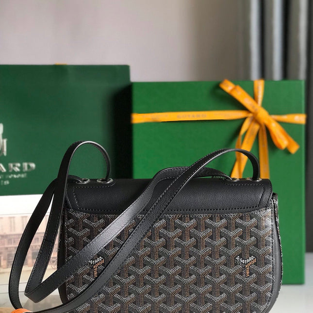 233 BAG 25 IN BLACK CALFKIN AND GOYARDINE CANVAS