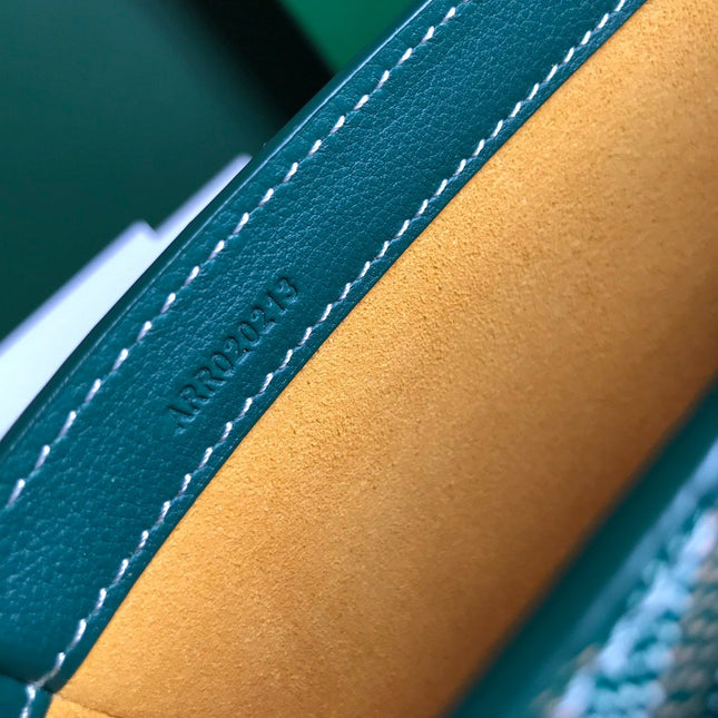 233 BAG 25 IN GREEN CALFKIN AND GOYARDINE CANVAS
