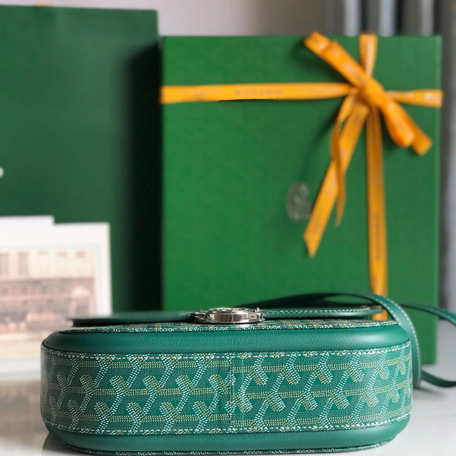 233 BAG 25 IN GREEN CALFKIN AND GOYARDINE CANVAS