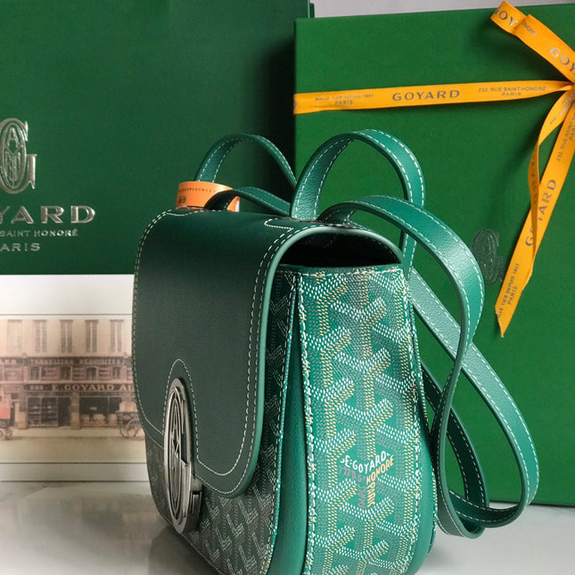 233 BAG 25 IN GREEN CALFKIN AND GOYARDINE CANVAS
