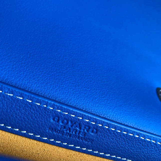 233 BAG 25 IN SAPPHIRE BLUE CALFKIN AND GOYARDINE CANVAS