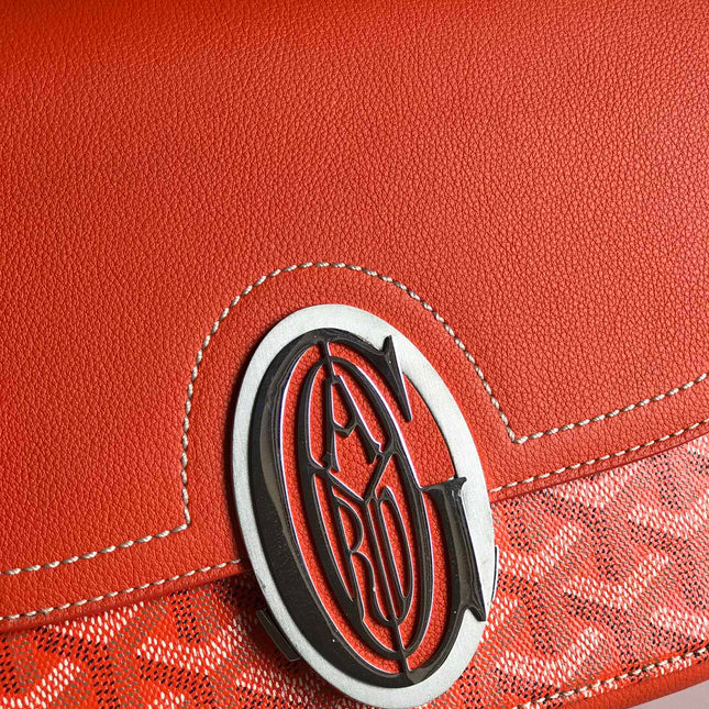 233 BAG 25 IN ORANGE CALFKIN AND GOYARDINE CANVAS