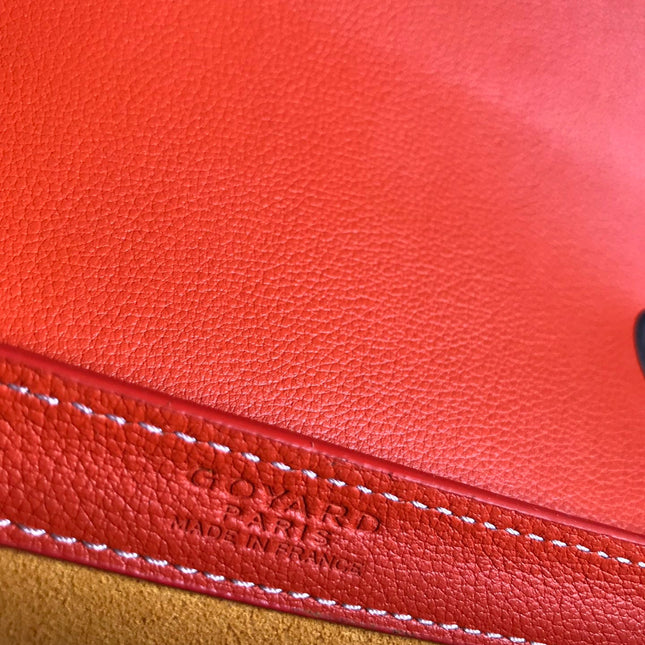 233 BAG 25 IN ORANGE CALFKIN AND GOYARDINE CANVAS