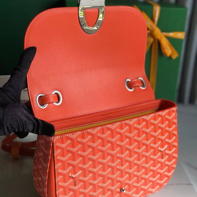 233 BAG 25 IN ORANGE CALFKIN AND GOYARDINE CANVAS