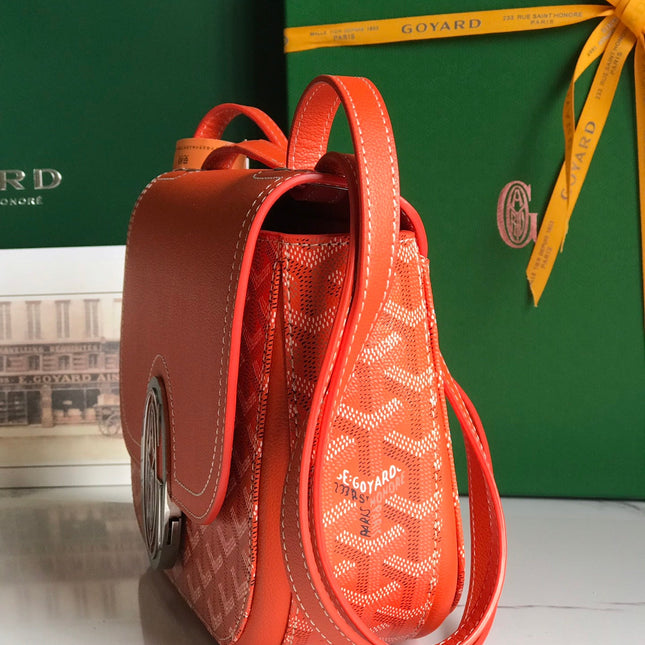 233 BAG 25 IN ORANGE CALFKIN AND GOYARDINE CANVAS