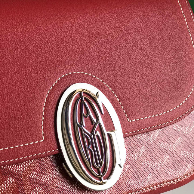 233 BAG 25 IN CLASSIC RED CALFKIN AND GOYARDINE CANVAS