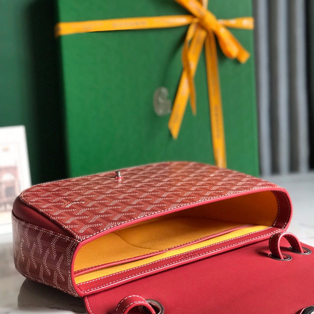 233 BAG 25 IN CLASSIC RED CALFKIN AND GOYARDINE CANVAS