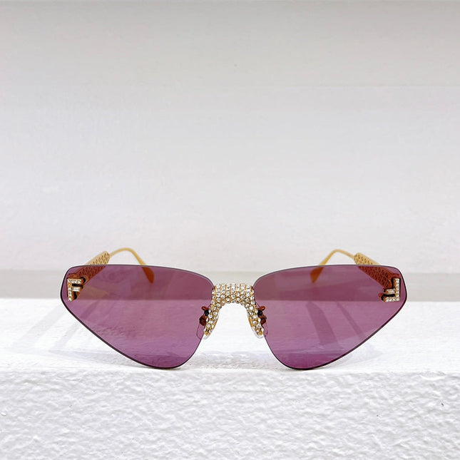 FIRST CRYSTAL RIMLESS TRIANGLE FRAME SUNGLASSES FD4127US IN METAL