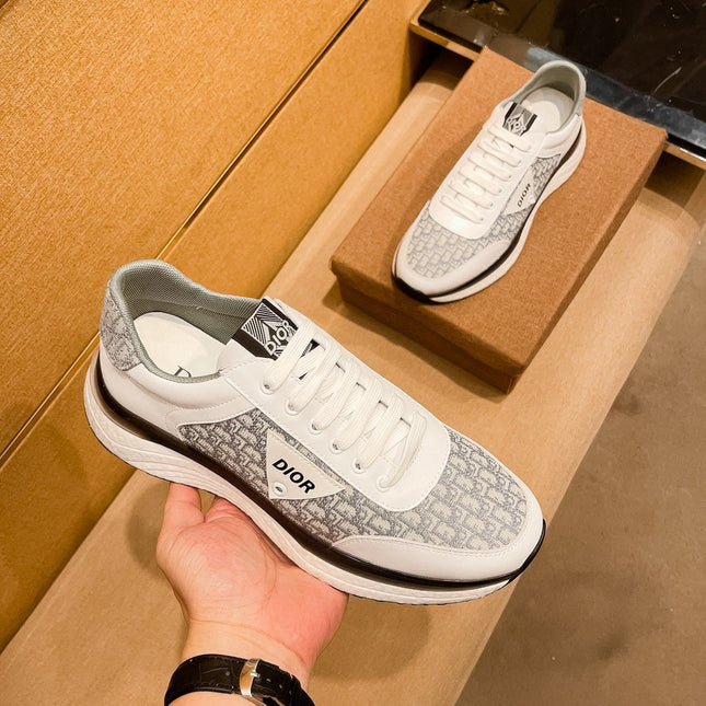 CD SALVATORE FERRAGAMO SNEAKER WHITE AND GRAY JACQUARD