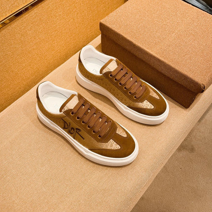 CD HOMME THICK-SOLE SNEAKERS BROWN JACQUARD