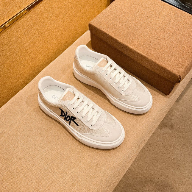 CD HOMME THICK-SOLE SNEAKERS BEIGE JACQUARD