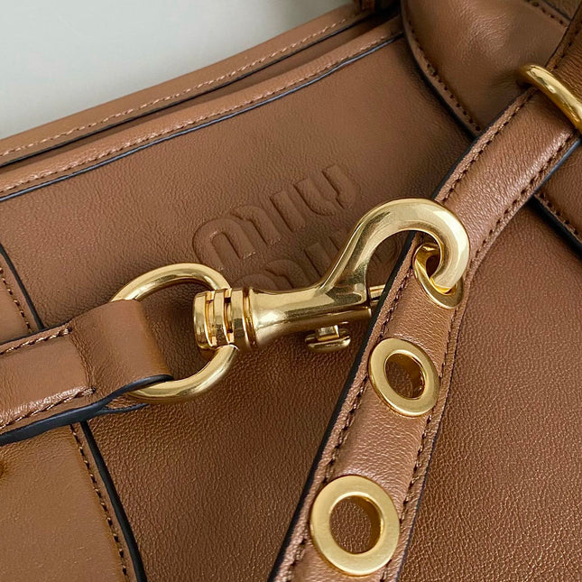 LARGE HANDBAG 40 IN CINNAMON BROWN CALFSKIN