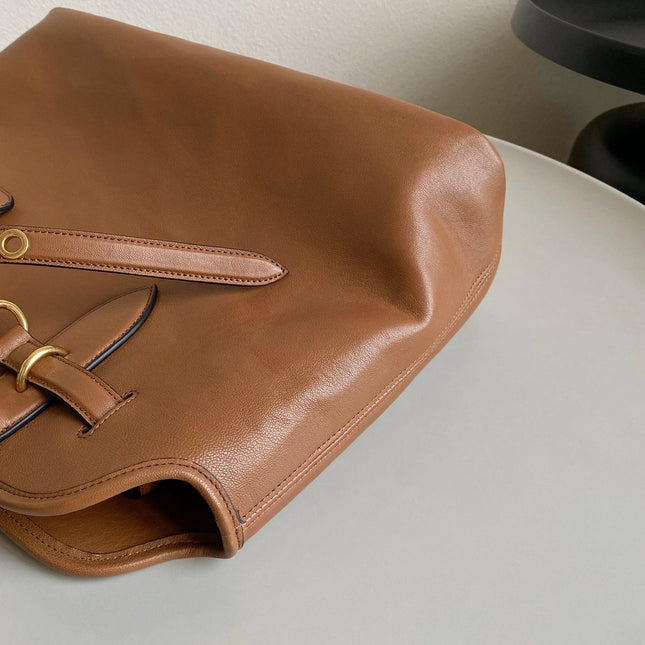 LARGE HANDBAG 40 IN CINNAMON BROWN CALFSKIN