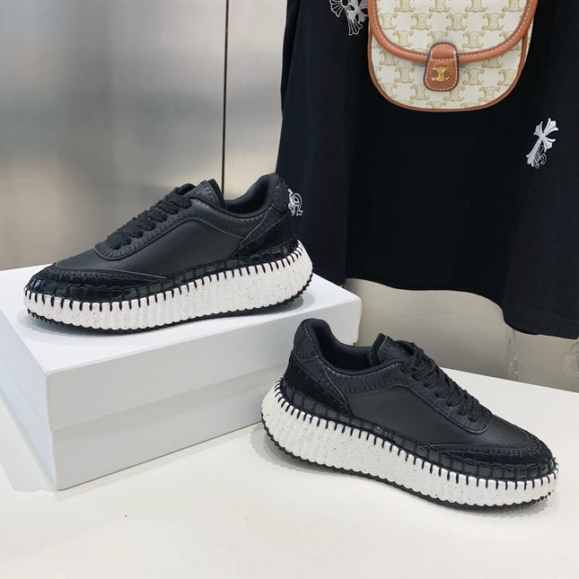 NAMA SNEAKER 5 CM IN BLACK CALFSKIN