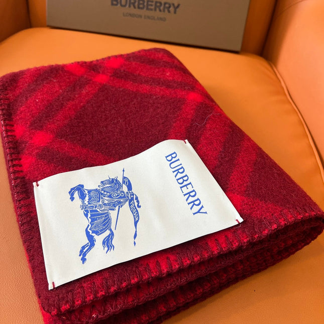 CHECK WOOL 182 CM SCARF GARNET RED 405045
