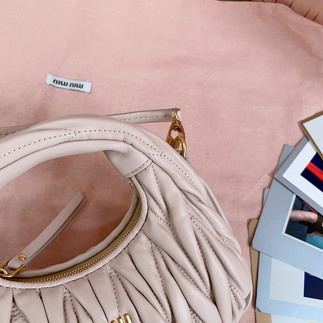 WANDER MATELASSÉ NAPPA MINI BAG 18 IN NUDE PINK LAMBSKIN