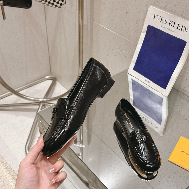 SOHO FLAT LOAFER IN BLACK GLOSSY CALFSKIN