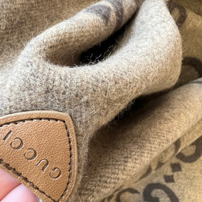 PONCHO 200 CM IN CHOCOLATE BROWN MONOGRAM CASHMERE 405021