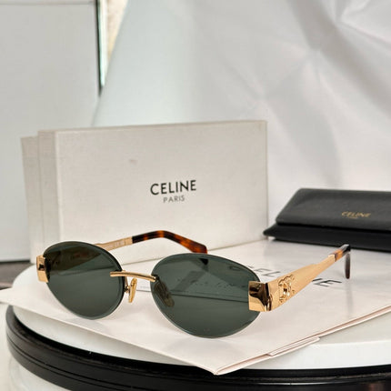 TRIOMPHE OVAL SUNGLASS  CL40240l IN METAL