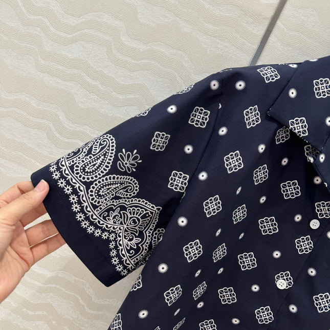 MIUMIU MIDNIGHT BLUE SHORT-SLEEVE SHIRT 261480