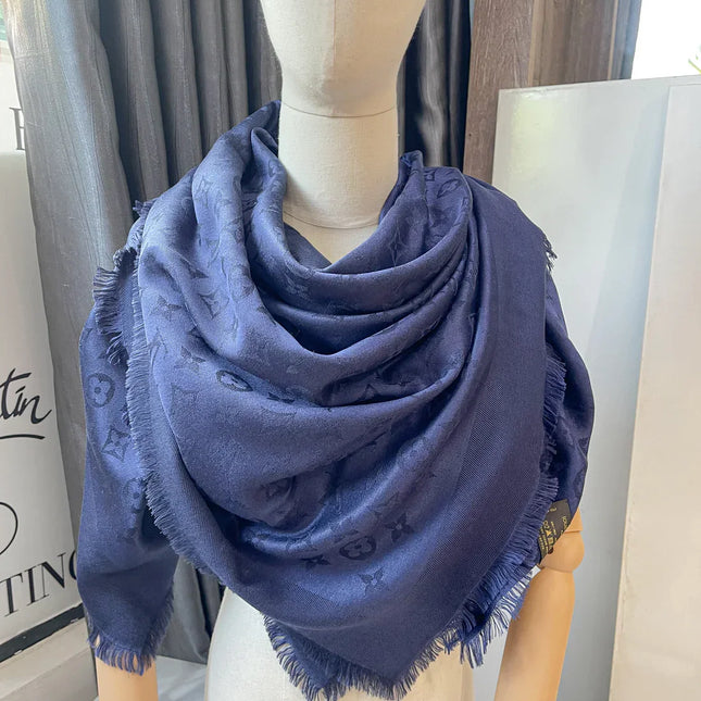 LV Monogram Stole Dark Blue Scarf