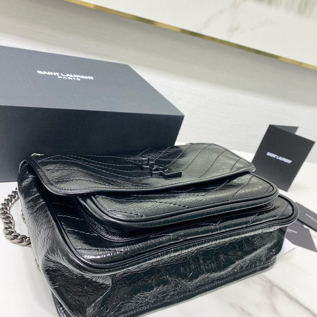 MEDIUM NIKI 28 IN BLACK CALFSKIN CHAIN BAG High-end
