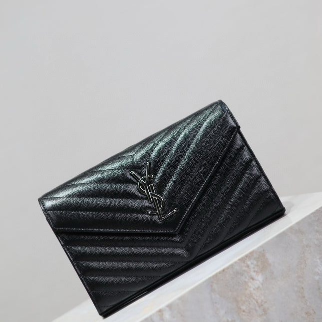 WOC 23 IN BLACK CAVIAR LAMBSKIN SILVER HARDWARE