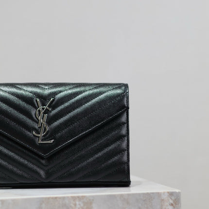 WOC 23 IN BLACK CAVIAR LAMBSKIN SILVER HARDWARE