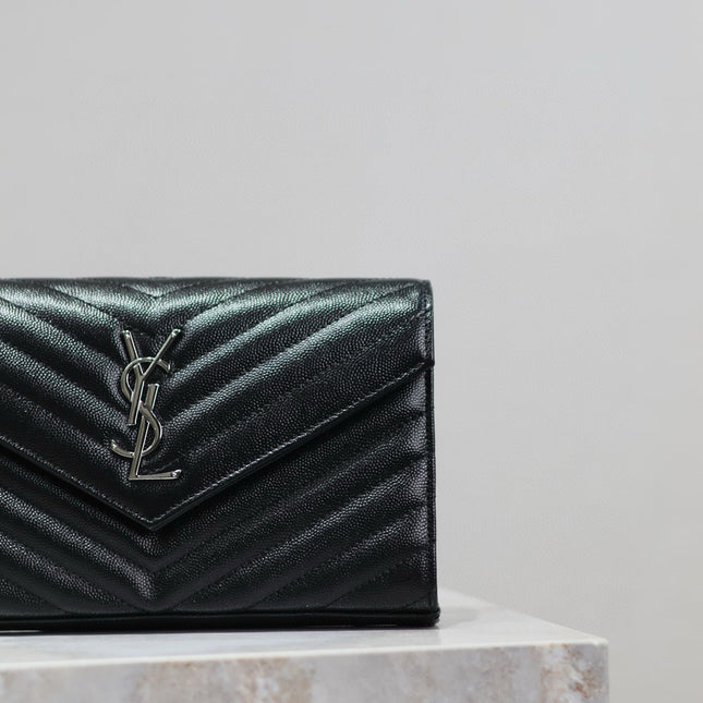 WOC 23 IN BLACK CAVIAR LAMBSKIN SILVER HARDWARE