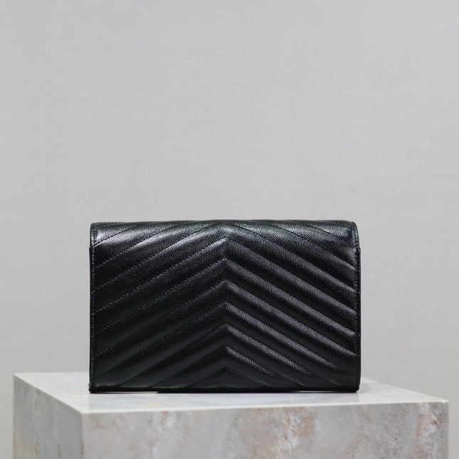WOC 23 IN BLACK CAVIAR LAMBSKIN SILVER HARDWARE